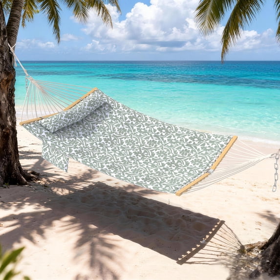 Modern Portable Hammock for Outside, Camping Hammock with Stable Anti-Tipping Structure, Hand-Woven Durable Ropes, Rope Hammock for Backyards, Beaches, Poolsides, Parks, Campsites, Navy Blue, Blue St