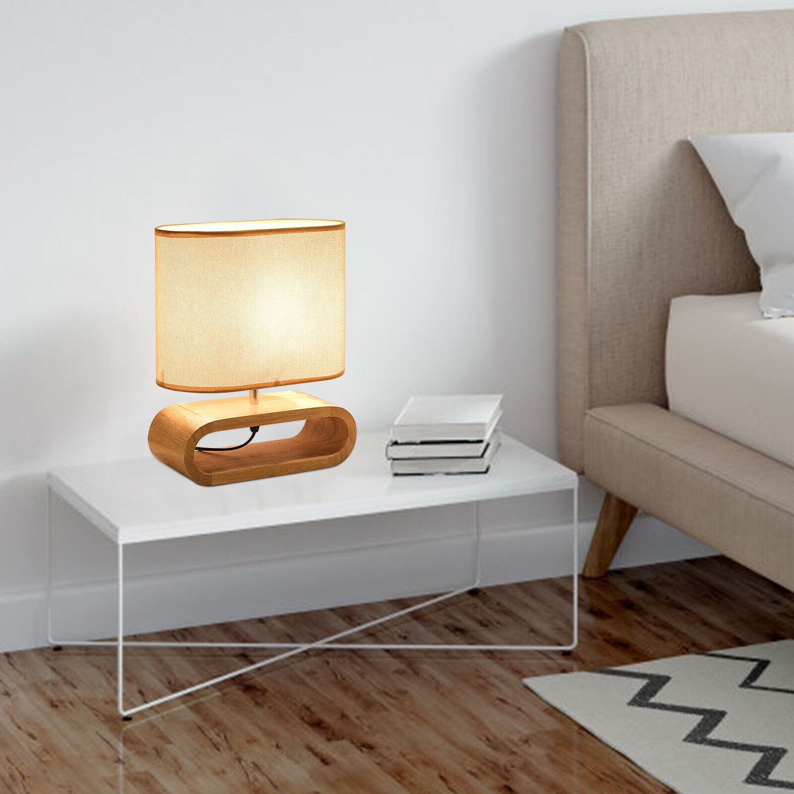 Modern Portable Table Lamp 110-120V LED Simple Nightstand Light Bedside ...