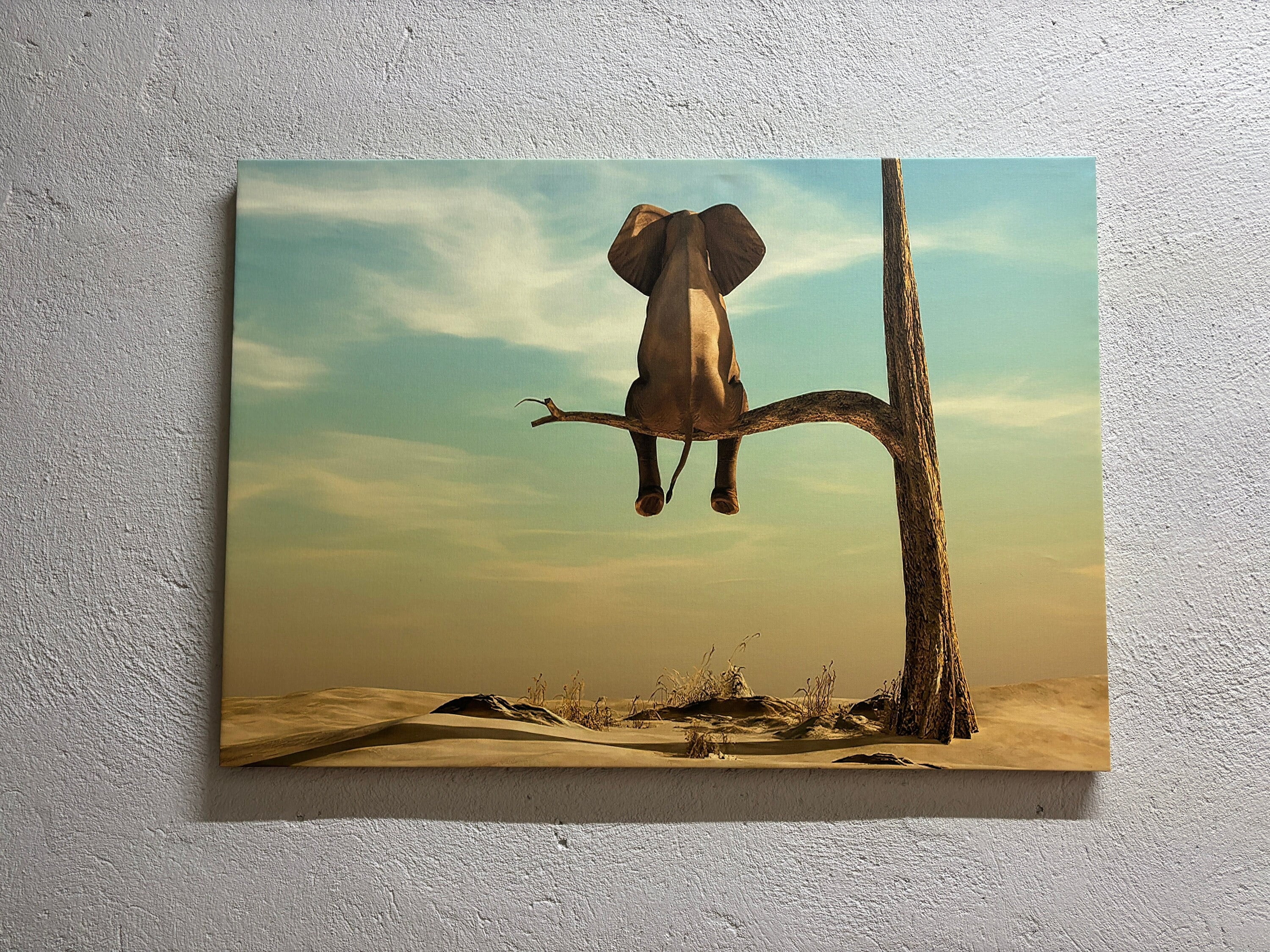 Modern Poster, Elephant Tree Poster, Elephant Canvas, Elephant in