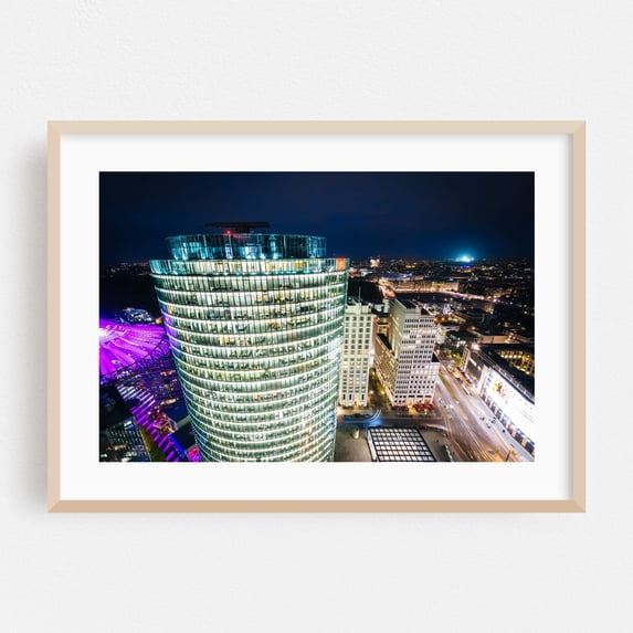 Modern Potsdamer Platz 02 - Berlin Germany Photography Oak Framed Wall Art Print 24 x 36 inches