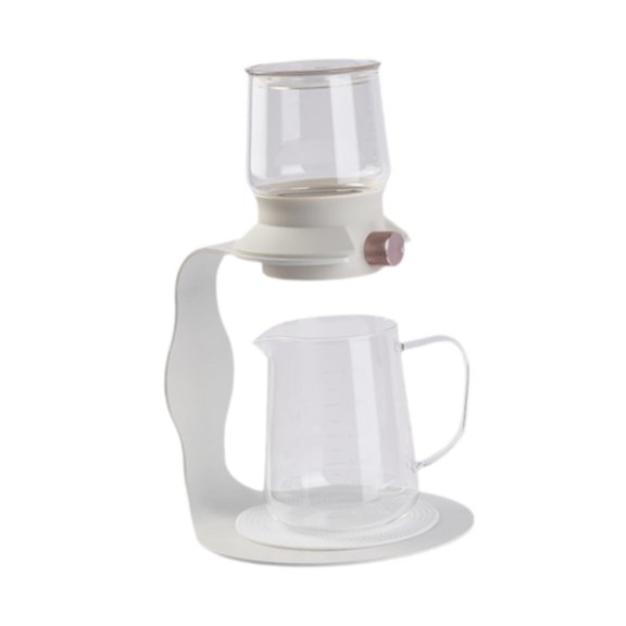 Modern Pour-Over Tea Maker With Glass Carafe And Infuser, 600ML White