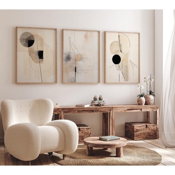 Modern Print Gallery Wall Modern Modern Abstract Art Boho Prints Neutral Colors Print Set 3