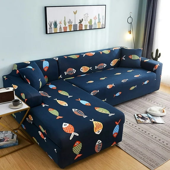 Modern Printing Sofa Cover for Living Room Alllusive L Shaped Chaise Longue Cushion Cover Armchairs Funda Sofa Elastica