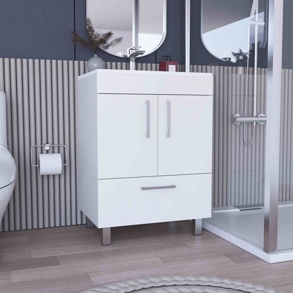 Modern Product Style - Bathroom Vanity with Drawer and Double Doors - For Bathroom Makeover - Transforms Bathroom Appearance