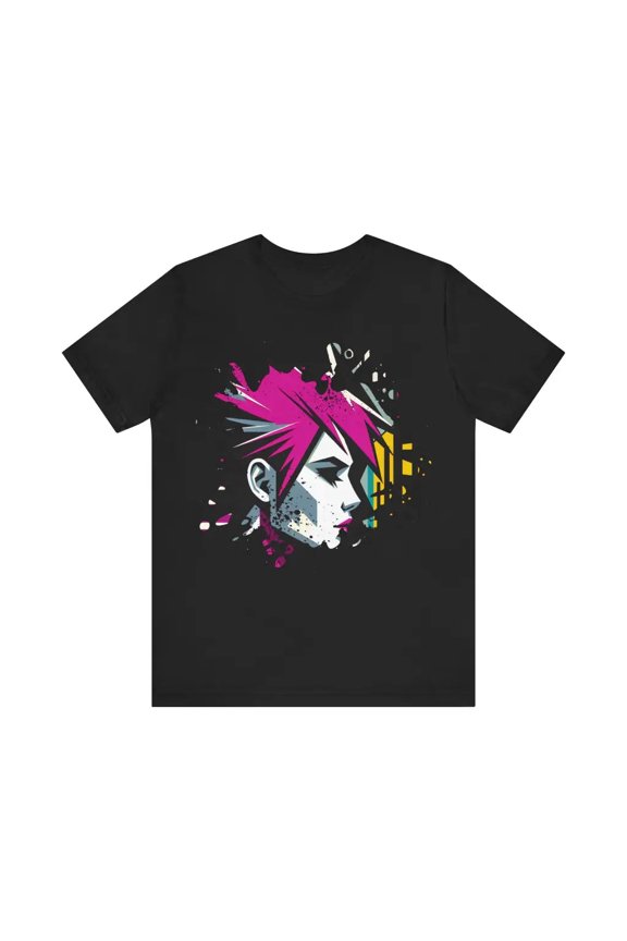 Modern Profile in Sharp Contrast - Jersey Short Sleeve Tee