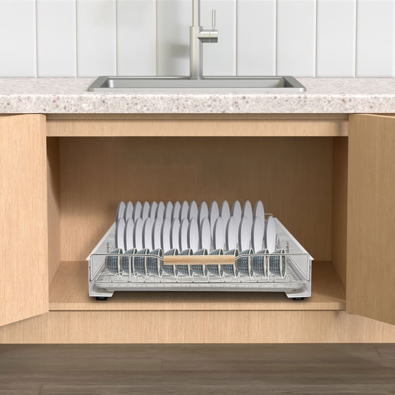 Modern Pull Out Drawer&Bottom-Mounted Slide Out Storage Shelf 18.5*16.54*3.94in