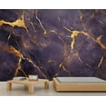 thumbnail image 1 of Modern Purple Gold Marble Wallpaper, Abstract Golden Cracks Wall Mural Poster Removable Mural Large 3D Wallpaper Home Decor For Bedroom Living Room 197"W x 118"H (Not Peel and Stick), 1 of 6