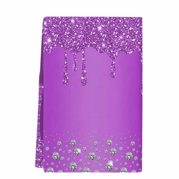 Modern Purple Microfiber Kitchen Towel, Abstract Diamond Luxury Gradient Soft Absorbent Dish Towels, Quick Drying Washable Dishcloths for Kitchen Cleaning, Drying Dishes, 18x28 Inches