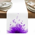thumbnail image 1 of Modern Purple Table Runner - 90 Inch Long, Kitchen Dining Table Runner Dresser Scarves, Gradient Floral Abstract Bohemian White Farmhouse Decor for Coffee Tables Wedding Party Banquet, 1 of 8