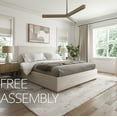 thumbnail image 1 of Modern Queen Bed Frame with Headboard - Upholstered King Size - Monaco Bed - Free Assembly, Sturdy Wood Platform Bedframe, Strong Wooden Slats, Strong Weight Capacity, Non-Slip and Noise-Free, 1 of 14