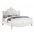 thumbnail image 1 of Queen Size Wood Platform Bed Frame with Pearl White Finish, No Box Spring Needed, Main Bedroom, 1 of 5