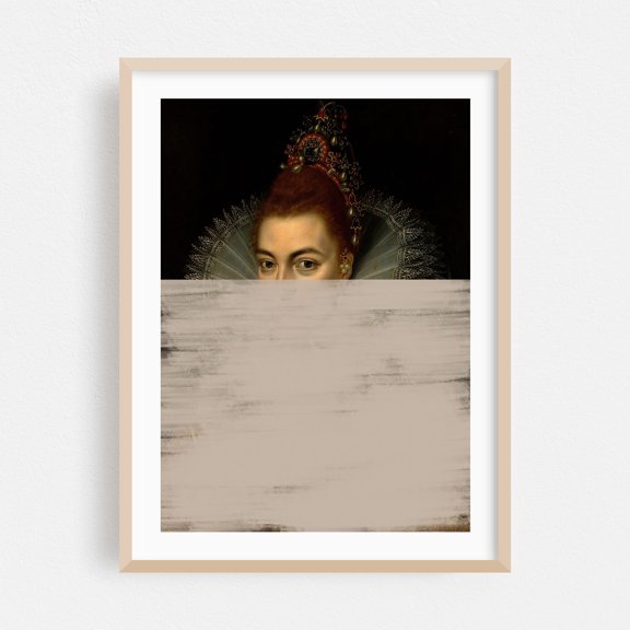 Modern Queen  - Photography Gothic Vintage Surrealism Portrait Art Deco Mystical Oak Framed Wall Art Print 5 x 7 inches