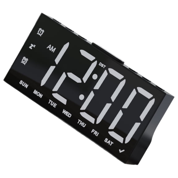 Modern Quiet Desk Clock With Bright LED Display Snoozes DST Function And Energy Efficient Design Two USB Charging Port