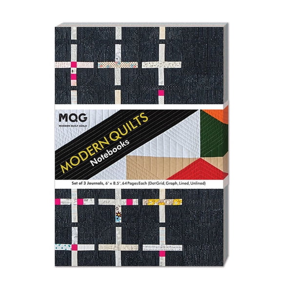 Modern Quilts Notebooks : Set of 3 Journals, 6 x 8.5, 64 Pages Each (Dot Grid, Graph, Lined, Unlined) (Mixed media product)