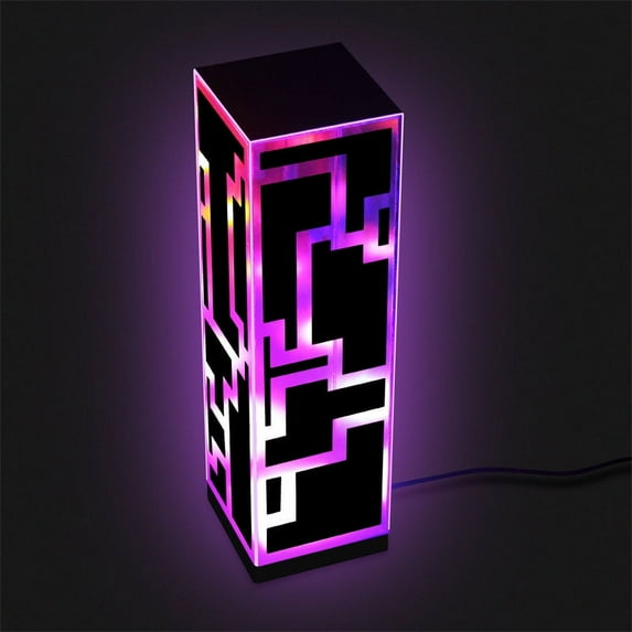 Modern RGB Table Lamp, Decorative Binary Style LED Light For Home Ambiance, Futurism Night Light, Unique Holiday Gift, Multi-Color Lighting, Contemporary Style Decor for Bedroom, Living Room, Stud