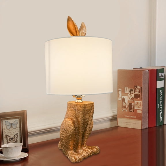 Modern Rabbit Table Lamp Modern Golden Lamp Desk Light Office Bedroom for Studies, Living Rooms