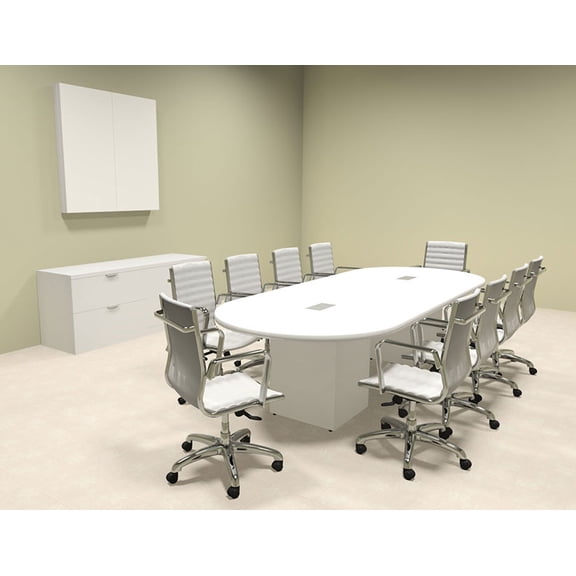 Modern Racetrack Cube Leg 10' Feet Conference Table, #OF-CON-CQ1