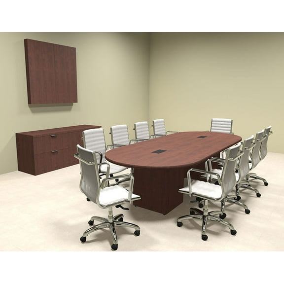 Modern Racetrack Cube Leg 10' Feet Conference Table, #OF-CON-CQ6