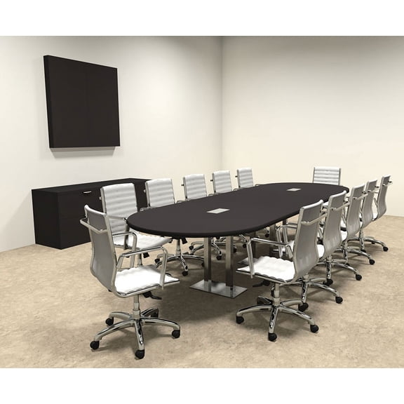 Modern Racetrack Steel Leg 12' Feet Conference Table, #OF-CON-CM10