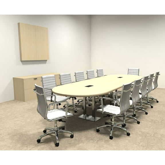 Modern Racetrack Steel Leg 12' Feet Conference Table, #OF-CON-CM11