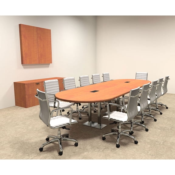 Modern Racetrack Steel Leg 12' Feet Conference Table, #OF-CON-CM12