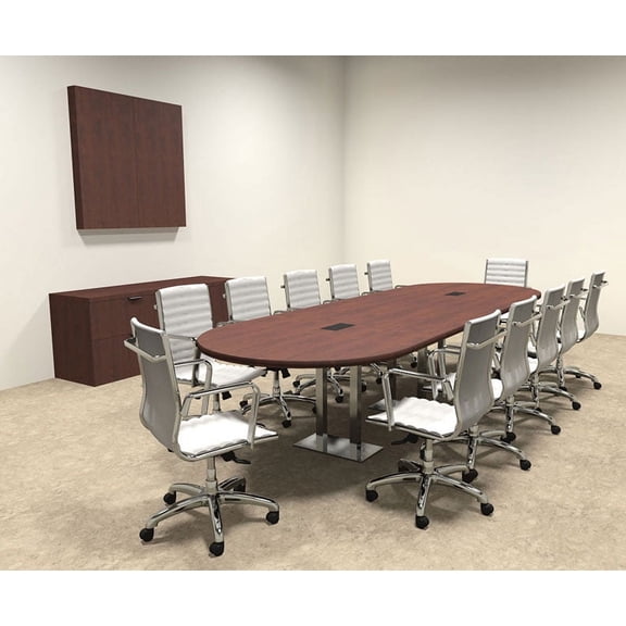 Modern Racetrack Steel Leg 12' Feet Conference Table, #OF-CON-CM13