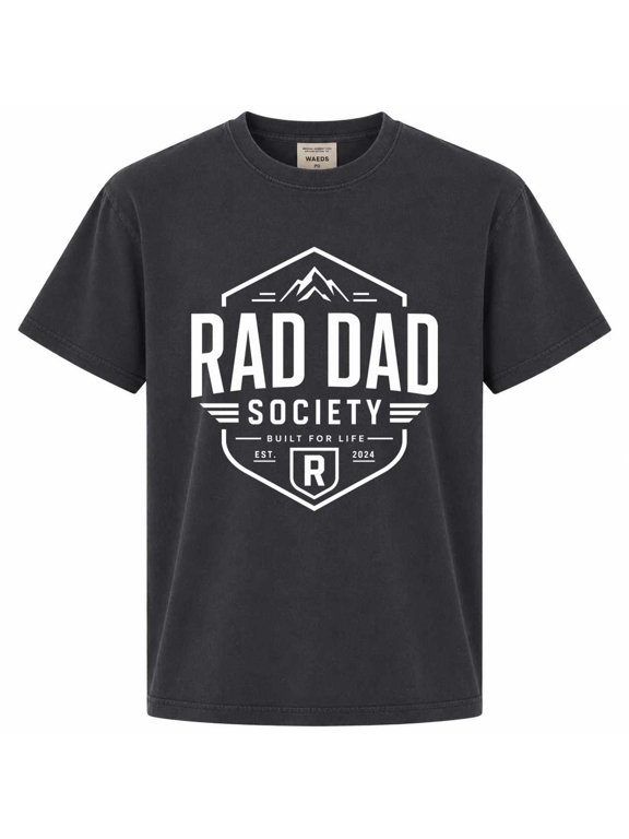 Modern Rad Dad Society T-Shirt for Fathers, Minimal Typography Graphic Tee Gift