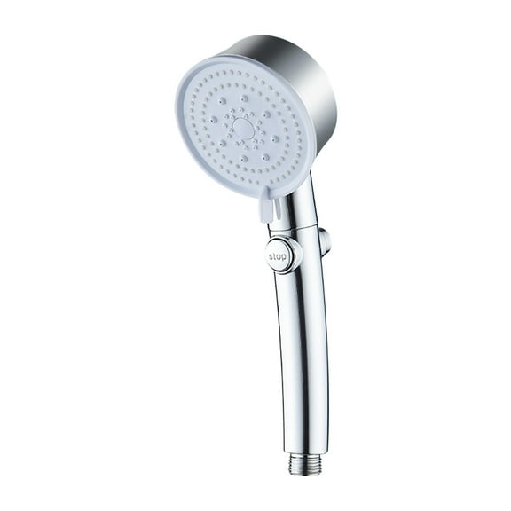 Modern Rain Shower Head, 6 Settings, High Pressure, Detachable, Anti-Drop, Self-Cleaning, Booster Nozzle, 2.5" Round Silver