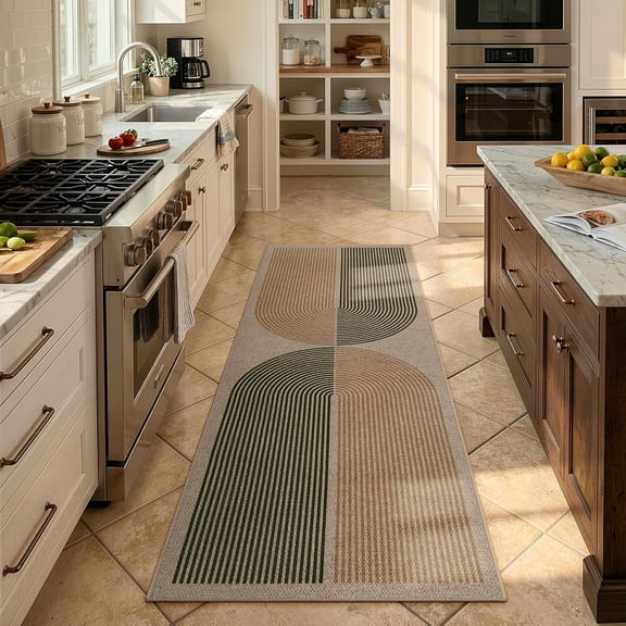 Modern Rainbow Easy Jute-Style Runner Rug 2 Feet by 6 Feet Nature Bi-Color Rainbow