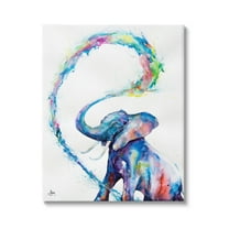 Modern Rainbow Elephant Splash Animals & Insects Graphic Art Gallery Wrapped Canvas Print Wall Art