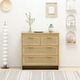 thumbnail image 1 of Modern Rattan Cabinet with 4 Deep Drawers / Meets All Kinds of Storage Demands, 1 of 3