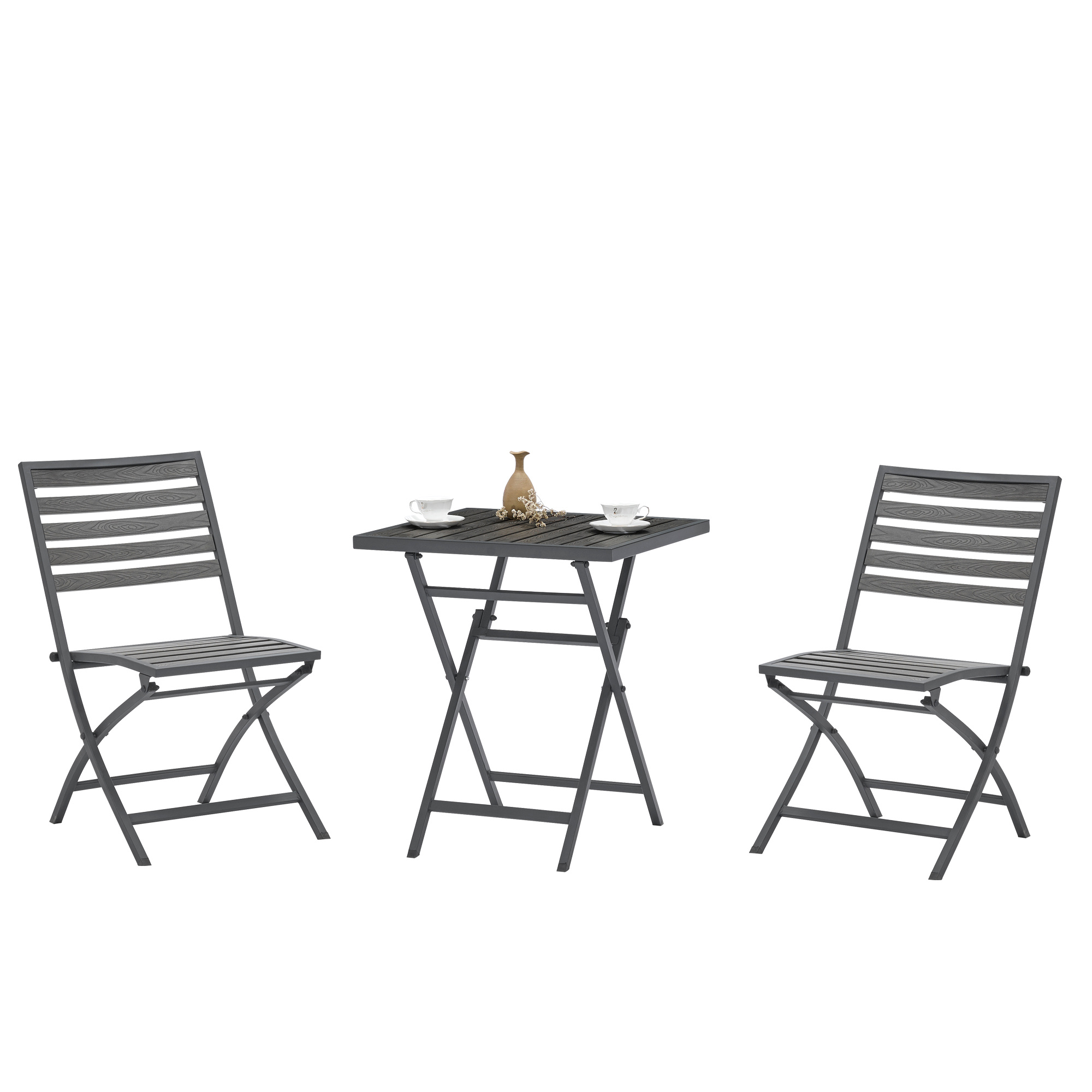 Modern Rattan Coffee Chair Table Set 3 PCS, Aukfa Modern Rocking Bistro Set Rattan Chair, Outdoor Furniture Rattan Chair, Garden Set（Two Chair + One Table） - image 1 of 10