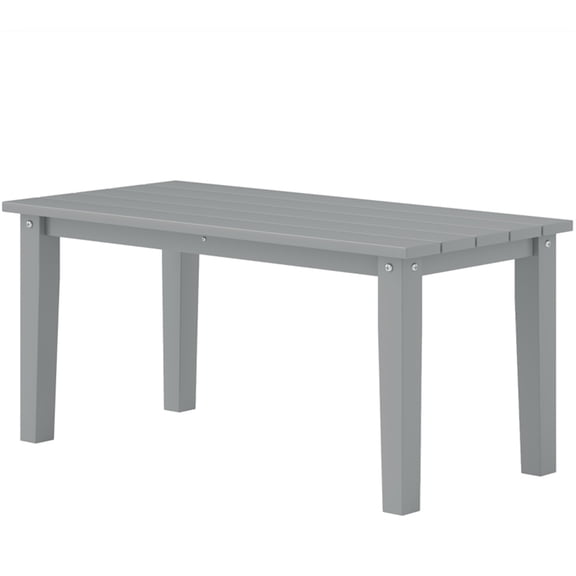 Modern Rattan Coffee Table | Gray HDPE Outdoor Patio Furniture | 35.8" L x 17.3" W | All-Weather, Durable, Easy Assembly for Balcony, Backyard