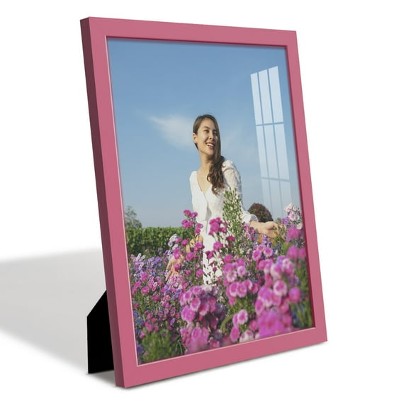 Modern Real Wood 11x14 inch Picture Frame in Hot Pink