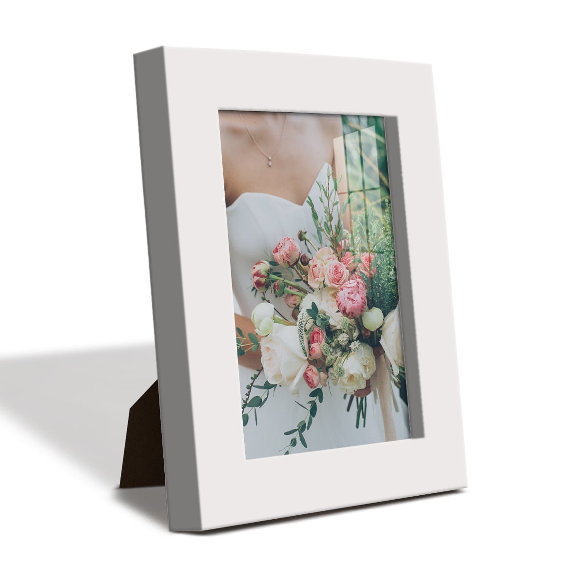 Modern Real Wood 3.5x5 inch Picture Frame in White