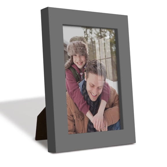 Modern Real Wood 4x6 inch Picture Frame in Gray