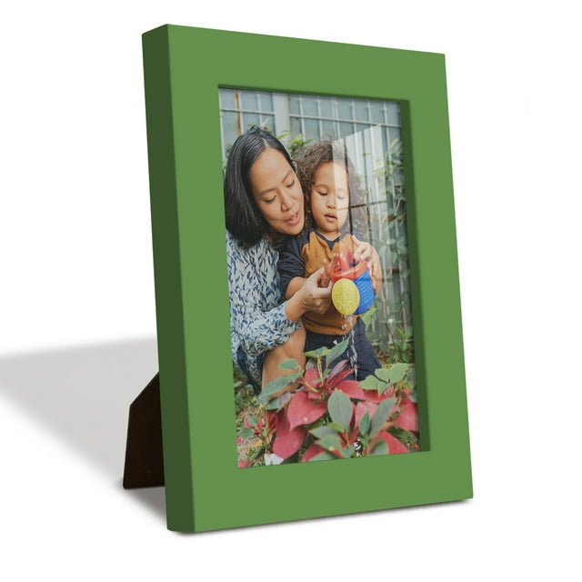 Modern Real Wood 4x6 inch Picture Frame in Green