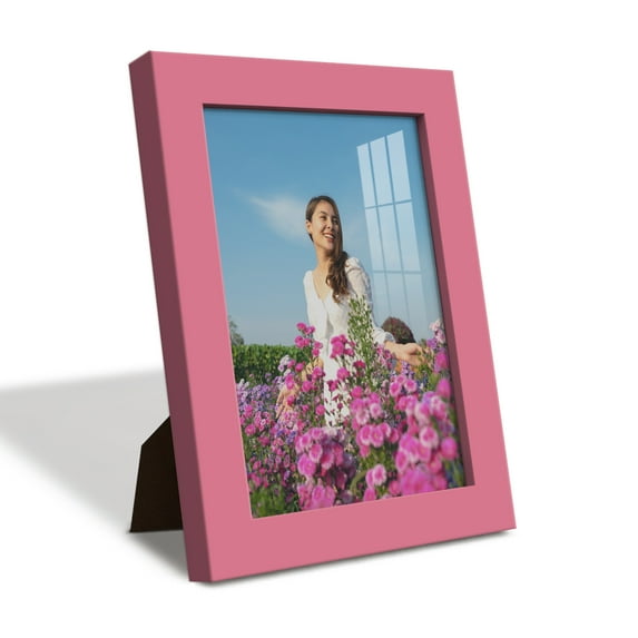 Modern Real Wood 5x7 inch Picture Frame in Hot Pink