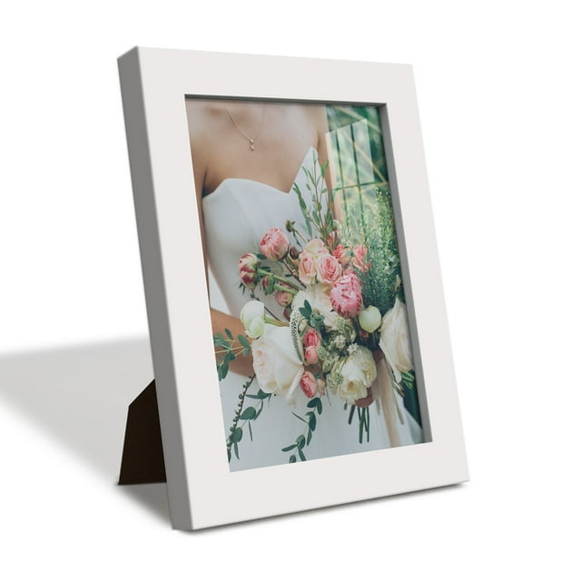 Modern Real Wood 5x7 inch Picture Frame in White