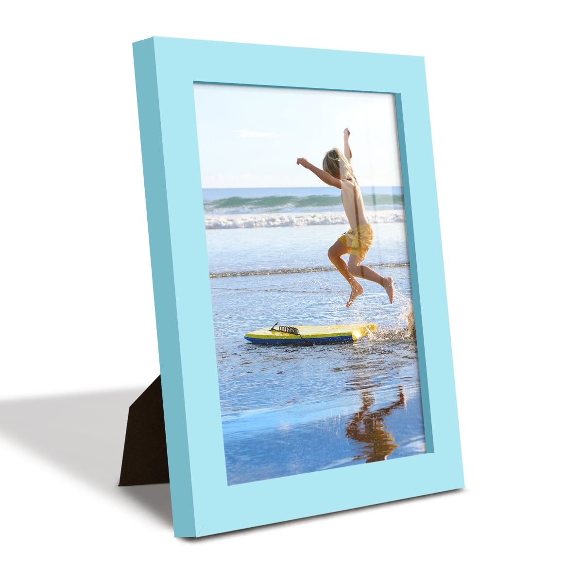 Modern Real Wood 6x8 inch Picture Frame in Blue