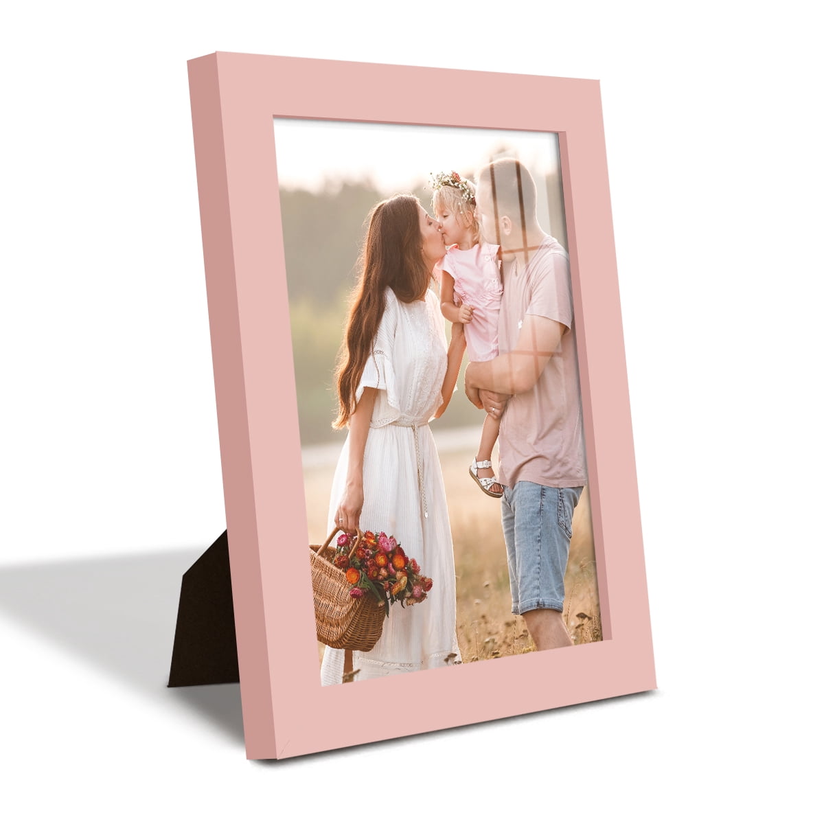 Modern Real Wood 6x8 inch Picture Frame in Pink