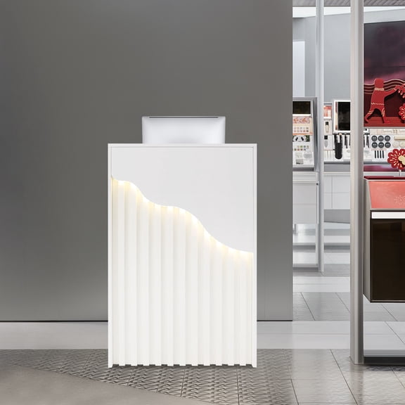 Modern Reception Desk, Reception Desk for Checkout, Reception Counter With a Lockable Drawer Used In Offices, Shops, Restaurants, Hotels, Beauty Salons