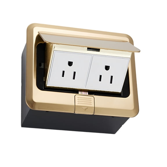 Modern Recessed Floor Mounted Electrical Outlet with Safety Cover US Standard America Fashion Floor Outlet for Home