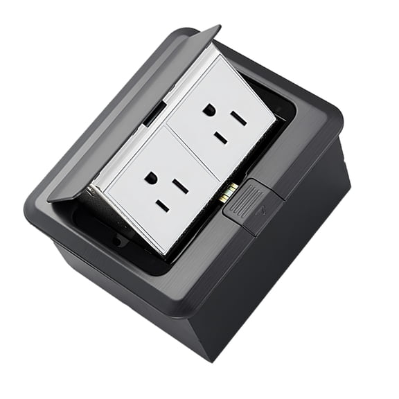 Modern Recessed Floor Mounted Electrical Outlet with Safety Cover US Standard America Fashion Floor Outlet for Home