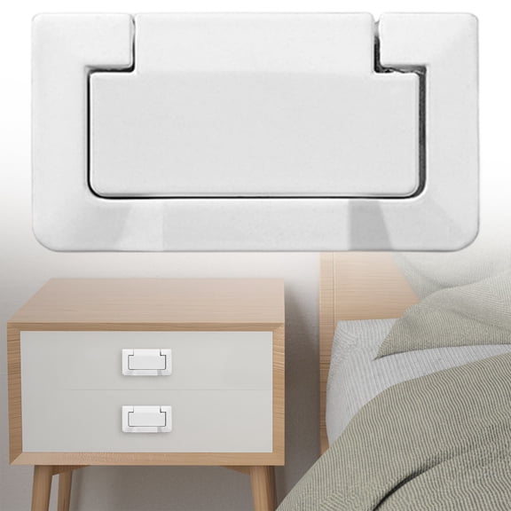 Modern Recessed Flush Cabinet Pull Hidden Handle, Concealed Fold Out Drawer Pull Tab, Minimalist Square Inset Hardware for Wardrobe Closet Nightstand Cupboard Dresser Doors