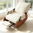 Designer Rocking Stool Modern Reclining Rocking Chair with Footrest, Solid Wood Lounge ...