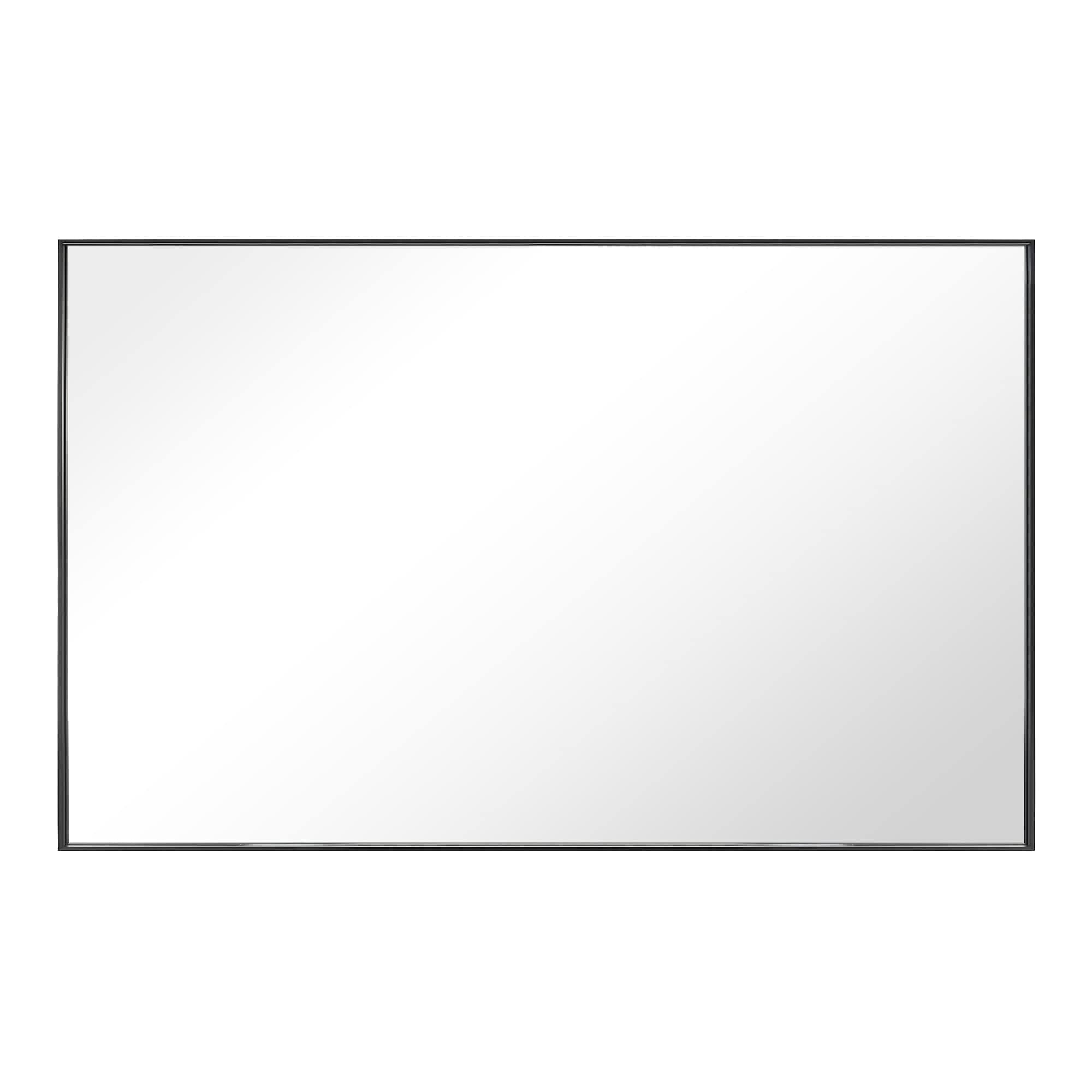 Modern Black Aluminum Framed Rectangular Bathroom Vanity Mirror