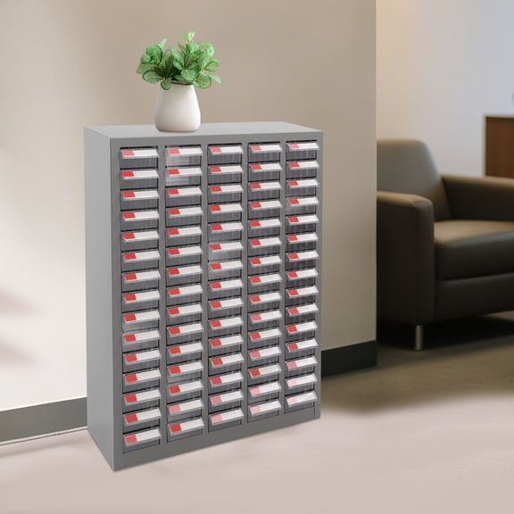 Modern Rectangle Freestanding 75 Drawers Bolt and Nut Tool Storage Box for Garage Office Warehouse