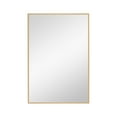 Modern Rectangle Gold WallMounted Bathroom Vanity Mirror