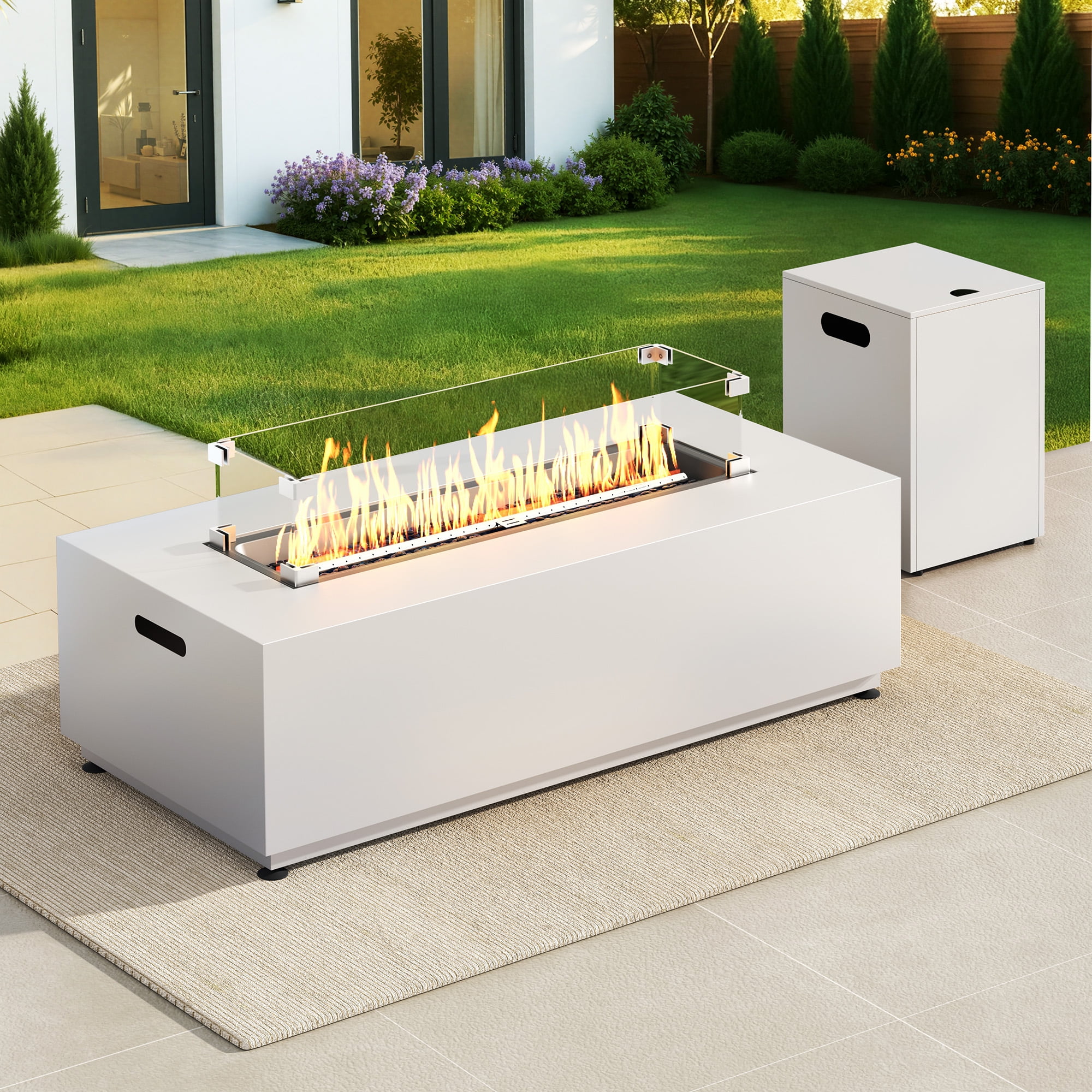 Walmart daily deals:  Walmart Black Friday Deals 2025 RADIATA 42" Rectangle Fire Pit Table, Dual-Fuel (Propane Hidden-Tank or Natural Gas), 50,000 BTU,CSA Certified, Light Gray